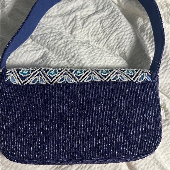 America & beyond beaded floral blue shoulder bag - Picture 5 of 7